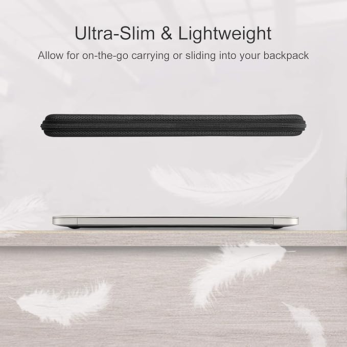 FINPAC Hard Laptop Sleeve Case for 13 inch MacBook Air M4 2025 M3 2024, 14 inch MacBook Pro M4/M3/M2/M1 A2918 A2992 A2779 A2442, 13'' Air/Pro, Waterproof Case for Dell, Surface Laptop, HP, Acer, Black
