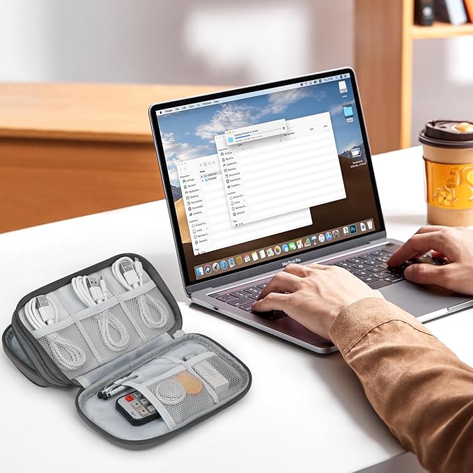 Skycase Pencil Bags with zipper - Double Layers Waterproof Pencil Case Small, Pencil Pouch Case Aesthetic for College Student Teen Adults, Travel Essentials, Electronics Organizer Travel Case, Grey