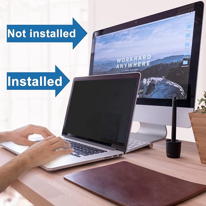 IPROKKO Laptop Privacy Screen 17.3 Inch for HP Dell Acer Asus Lenovo Thinkpad Envy Xps, 16:9 Aspect Removable 17.3in Anti Blue Light Glare Privacy Filter, Anti Spy Computer Monitor Security Protector