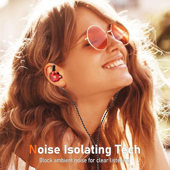 Vibes 202 Wired Earbuds - HiFi in Ear Monitor Headphones – Professional Noise-Isolating Ear Buds - Clear Sound, Deep Bass & Comfort-Fit IEM Earphones - MMCX to 3.5mm, Silver Plated Cord, Carrying Case