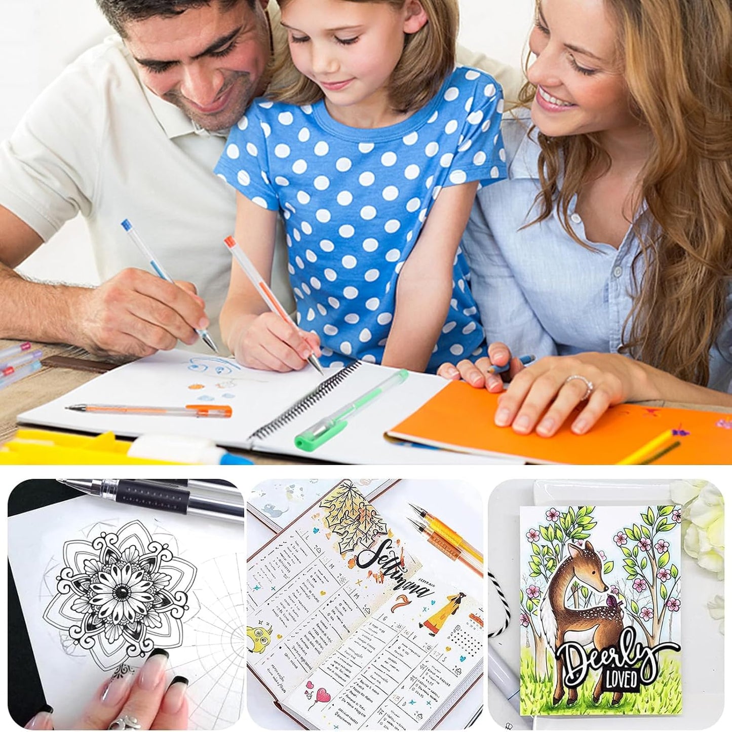 Skin Tone Gel Pens for Coloring Book,72 Color Gel Pens Set including 24 Color Gel Pen with 48 Refills,40% More Ink Colored Gel Pens for Drawing, Doodling, Scrapbook, Journaling