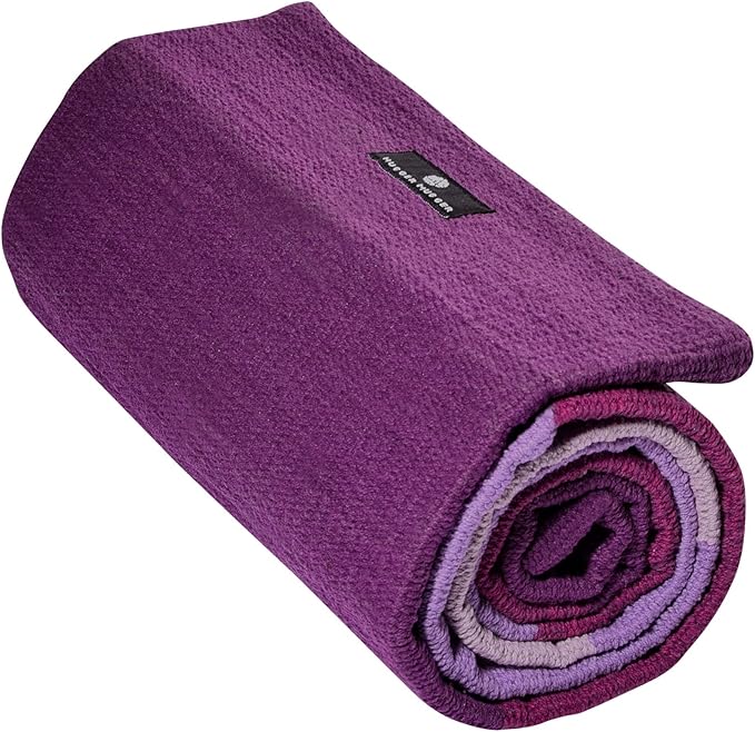 Hugger Mugger Cotton Yoga Rug - Absorbent, Grippy Tight Weave, Ashtanga and Hot Yoga Rug, Helps with Slippery Hands and Feet