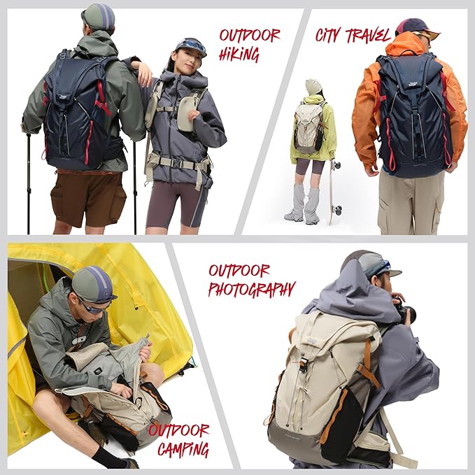 VSGO Pocket Ranger Expandable 35L-43L Photography & Outdoor Backpack – 35L Lightweight Waterproof Camera Bag for Hiking, Mountaineering, Travel