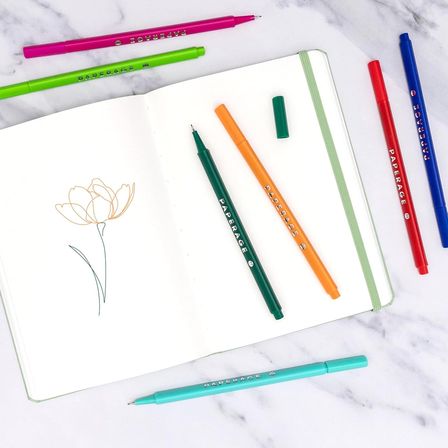 PAPERAGE Blank Journal Notebook, (Light Grey), 160 Pages, Medium 5.6 in x 8 in - 100 GSM Thick Paper – Hardcover Journaling Notebook for Work, School, Note Taking or Sketching