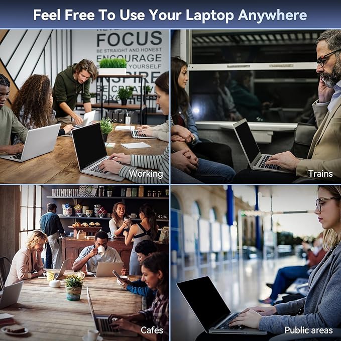 Privacy Filter Compatible with 15 Inch Surface Laptop 5/4/3/2/1, Easy On/Off Removable Anti Glare Blue Light Laptop Privacy Screen Black Security Private