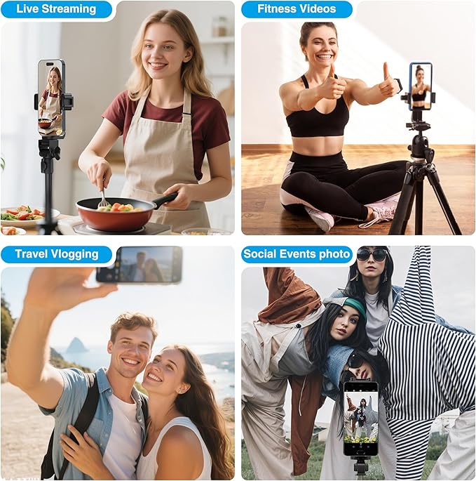 Selfie Monitor Screen Phone- Magnetic Phone Vlog Back Camera Selfie Monitor - 1080P Display can Wirelessly Connect to Mobile Phones - Selfie Screen Compatible with iPhone & Android (White)