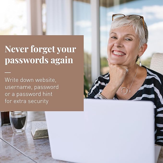 Rileys & Co. Terrazzo Elegance Password Book | Alphabetical Tabs, Password Organizer, Secure Internet & Website Login Keeper, Username Storage | Stylish and Durable (Beige, 8 x 6 Inches)