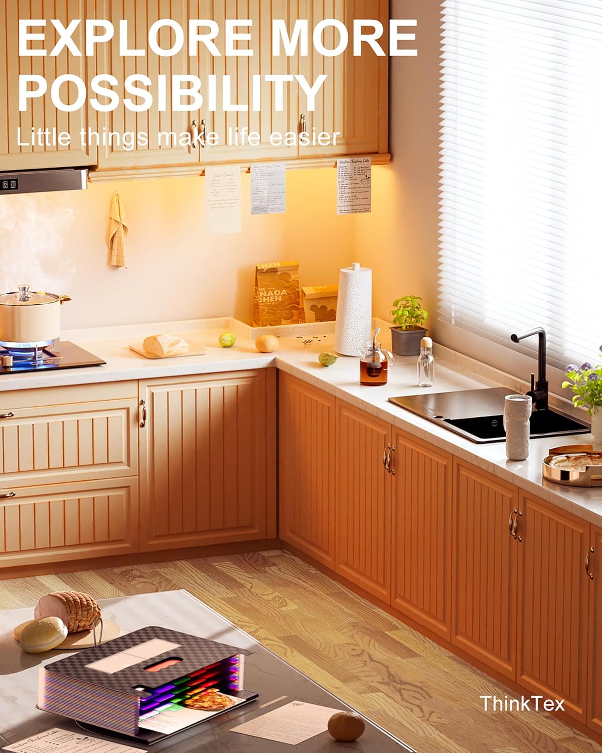 ThinkTex Accordion File Organizer, 26 Pockets Expanding File Folders, Monthly Bill Receipt Documents Organizer, A-Z Colorful Tabs, Letter/A4 Size