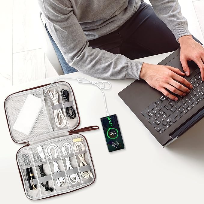 SELLYFELLY Electronics Organizer Travel Cord Organizer Case Compact Electronics Accessories Bag for Cable, Cord, Charger, Phone, Hard Drive