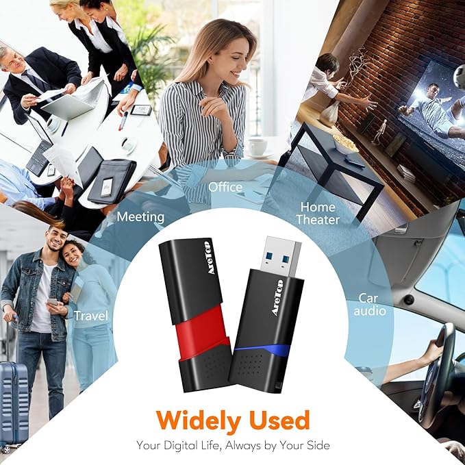 AreTop 64GB 3.0 Flash Drive 5 Pack Thumb DrivesSlide Retractable 3.0 64GB USB Flash Drives 5 Pack Memory Sticks for Data Storage Jump Drives Multipack (Mixed Color:Yellow,Red,Blue,Green,Purple)