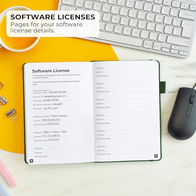 Clever Fox Password Book – Alphabetized Internet Address & Password Organizer – Computer & Website Password Keeper Notebook – Log-In Password Journal - Medium, A5, 8.3x5.8″, Hardcover (Dark Green)