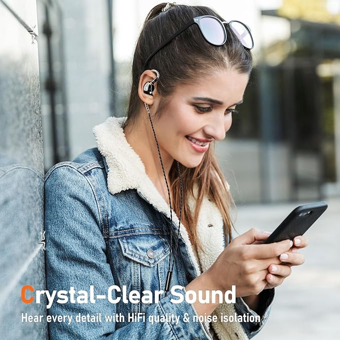 Vibes 202MC USB-C Wired Earbuds - HiFi in Ear Monitor Headphones - Noise Isolating Ear Buds w/ Mic - Clear Sound, Deep Bass & Comfort-Fit Earphones - MMCX to USBC, Silver Plated Cord, Carrying Case