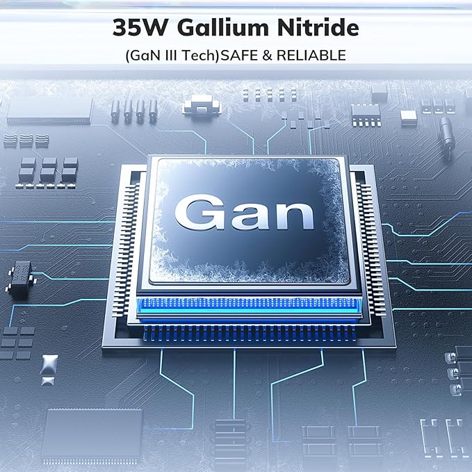 Hichain 35W 7-in-1 Universal Travel Adapter, Adapter for Europe Plug Fast Charging Universal Power Adapter Block, GaN Travel Adapter Worldwide Portable International Travel Plug Compact Size