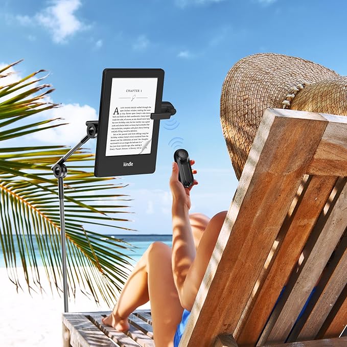 Remote Control Ring Page Turner for Kindle Paperwhite Oasis Kobo eReaders, Camera Camcorder Remote Controls, Page Turner Clicker for ipad Tablets Reading Novels (FYQ-K1-Remote, Carbon Black)