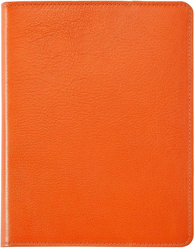 9" Refillable 9" Refillable Notebook - Graphic Image Leather Bound Notebook Orange - Premium Quality - Made in USA