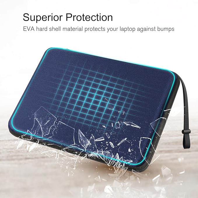 FINPAC Hard Laptop Sleeve Case for 15.3 inch MacBook Air M4 M3 M2 2025 2024, 16.2 inch MacBook Pro M4/M3/M2/M1 Pro/Max A2991 A2780 A2485 A2141, Waterproof Case for Surface Laptop/Book, Navy