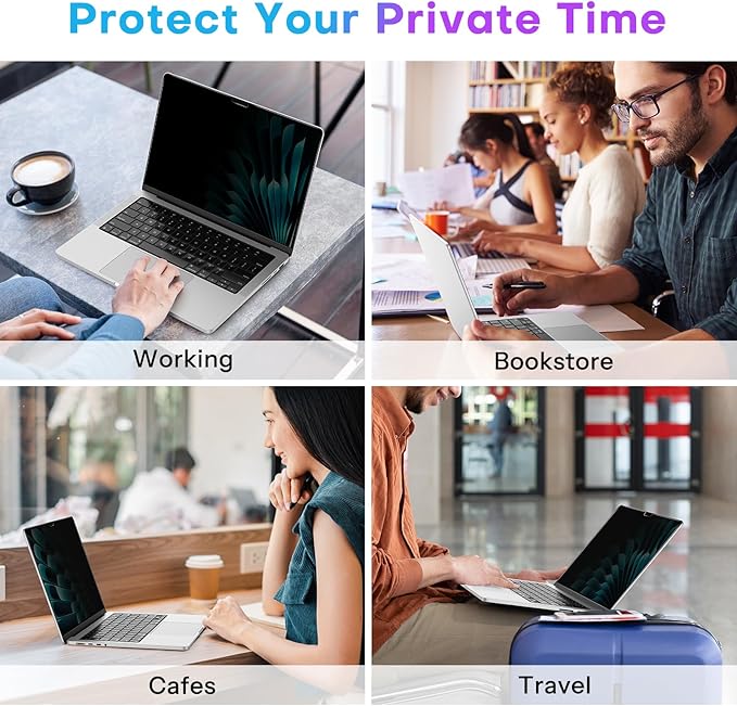 OMOTON Magnetic Privacy Screen for MacBook Air 15 Inch (2023-2025, M2, M3, M4), Anti-Spy Filter, Matte Anti Glare Blue Light Protector, Easy Install & Remove