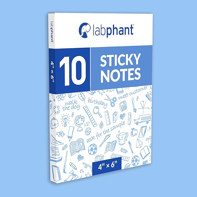 Dry Erase Sticky Notes - 10 Pack of 4x6 Inch; Adhesive Free Reusable Whiteboard Stickers for Smooth Surfaces; No More Paper Post Notes - Reusable Home and Office Product (White, 4 x 6)