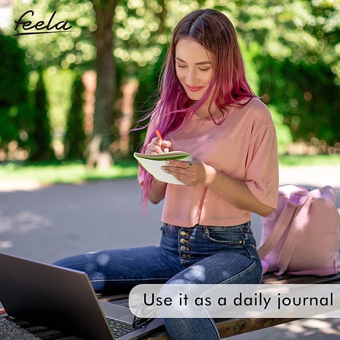 feela 8 Pack Soft Cover Journal Bulk, Notebooks College Ruled for Work, Lined Travel Journal for Women Men, Note Taking Notebook School Supplies Business Writing, 8.2” x 5.5”, A5, Light Green