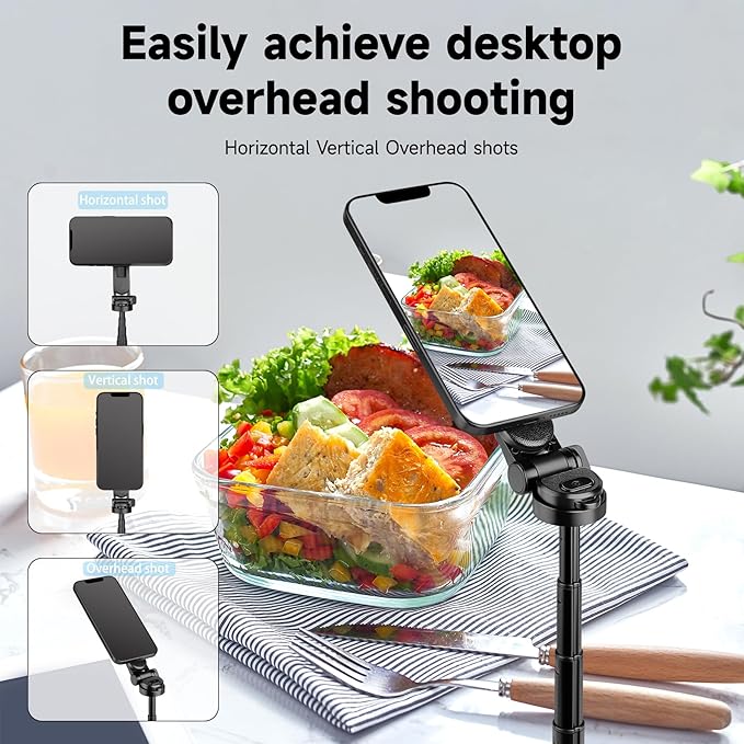 4-in-1 Magnetic Selfie Stick for iPhone - 360°Rotation & Quick-Draw Magnet Tripod for Instant Capture, Ultra-Compact & Pocket-Sized for Classic Selfies, Upper-Body Shots, and Small Group Photos