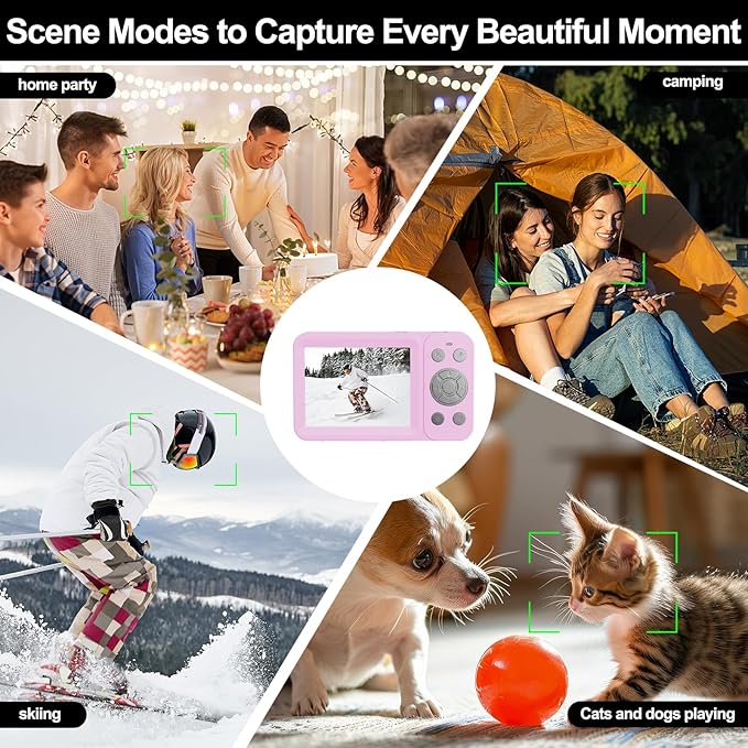 Upgraded 5K Dual Screen Digital Camera,80MP Vlog Photography Camera for YouTube,Campus,Travel,Compact Point & Shoot Camera for Teens & Beginners with Autofocus,18x Zoom,Anti-Shake,Purple