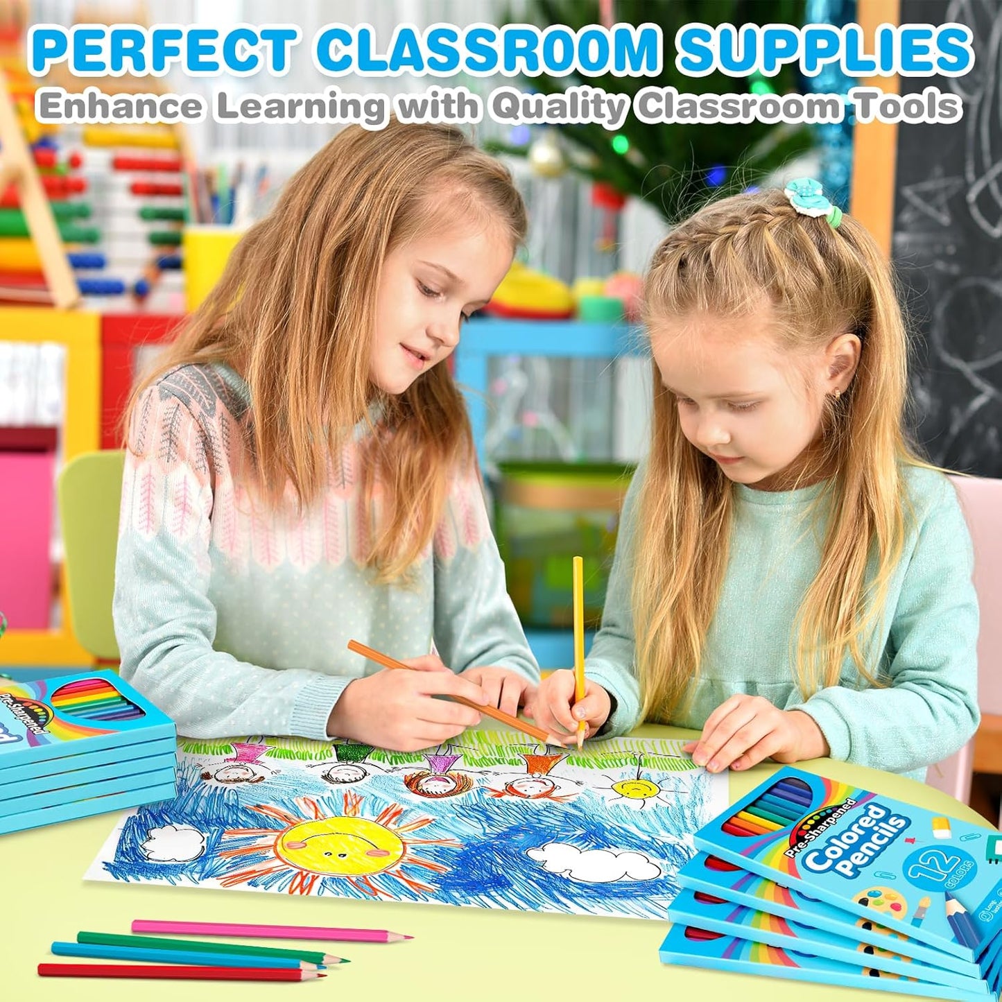 Jumlys 864 Count Colored Pencils Bulk, 72 Packs Pre-sharpened Coloring Pencils for Kids in 12 Colors, Bulk School Supplies for Teachers, Ideal Back to School Supplies & Classroom Prizes