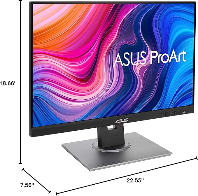 ASUS ProArt Display PA248QV 24.1” WUXGA (1920 x 1200) 16:10 Monitor, 100% sRGB/Rec.709 ΔE < 2, IPS, DisplayPort HDMI D-Sub, Calman Verified, Anti-glare, Tilt Pivot Swivel Height Adjustable, Black