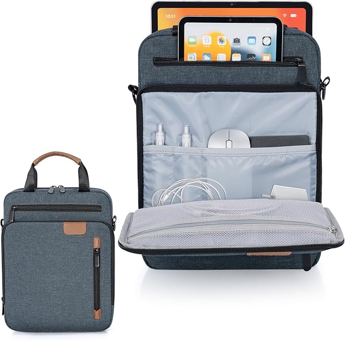 12.9 Inch Tablet Sleeve Bag, Padded Protective Carrying Case for iPad Pro M4 & Air M2 2024, Samsung Galaxy Tab S9 FE+/S9+/S8+/S7 FE/S7+ 12.4" 2022/2023, Surface Laptop Go 12.4", Blue