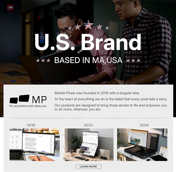 Mobile Pixels Duex Max DS 14.1'' Laptop Monitor Extender, Full HD FHD 1080P Portable Monitors,USB Type-C/HDMI Port for 14-17 '' Laptop, Compatible with Windows/Mac/Android/Switch(Dual Monitor)