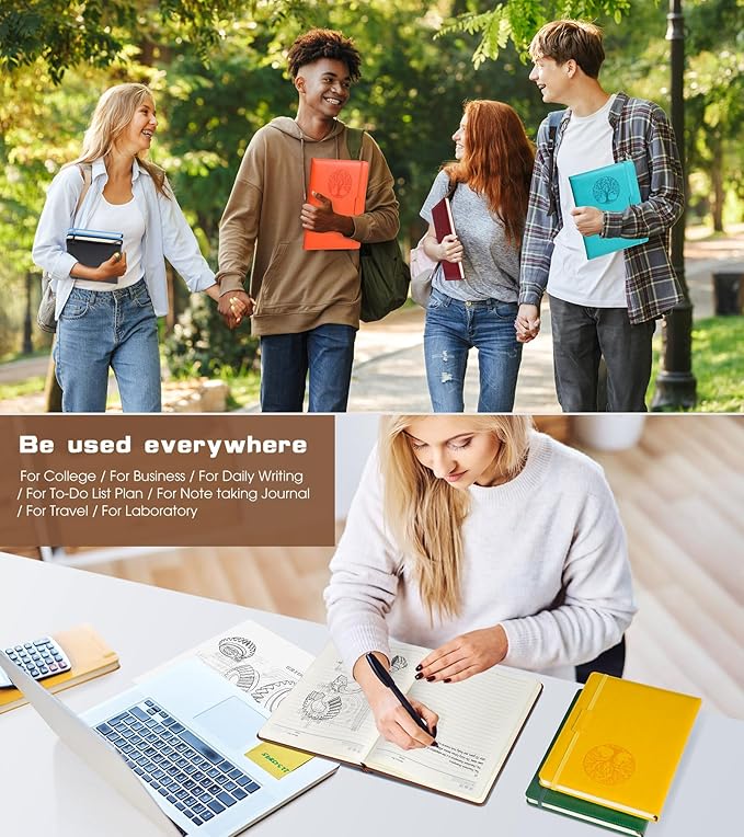 Lined Journal Notebook for Women Men,256 Pages A4 Large Hardcover Leather Journals for Writing,Travel,Business,Work,School,College Ruled Notebooks for Note Taking,Diary Notepad 8.6"×11"(Yellow)