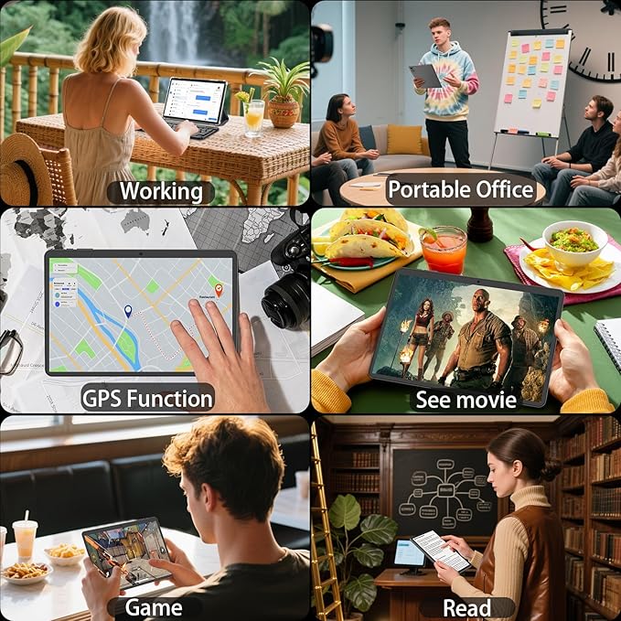 Android 15 Tablet, 26GB + 256GB (2TB Expandable), 10.1-inch Tablet with Keyboard, 8000 mAh Battery, BT 5.0, 5G WiFi, Widevine L1, 2-in-1 Tab with Mouse, Protective Case,Stylus(Green)