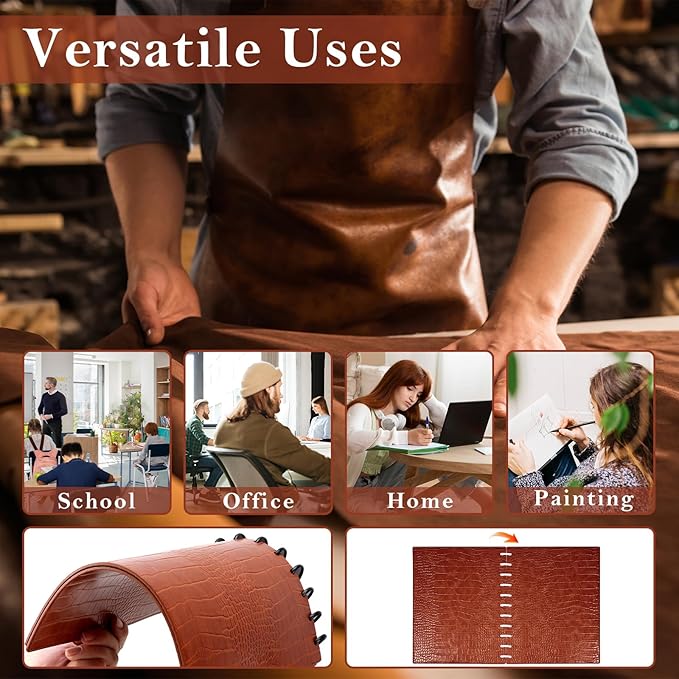 Pu Leather 8.5x11 In Discbound Notebook Cover And Disc Set Discbound Planner Cover With 11 Pcs Expansion Discs Disc Bound Notebook Accessories Letter Size For Office(Brown;No Inner Paper)