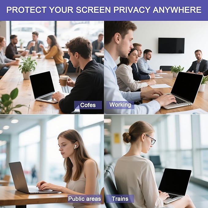 360° Privacy Screen Protector for MacBook Air 13.6/13 Inch (2022-2025, M2, M3,M4), Privacy Screen Filter for MacBook Air 13.6 Inch, Anti-Spy/Anti Fingerprint/Anti Blue Light/Anti Glare
