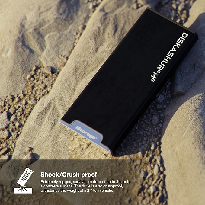 iStorage diskAshur M2 1TB | PIN authenticated, Hardware encrypted USB 3.2 Portable SSD | Ultra-Fast | FIPS Compliant | Rugged & Portable