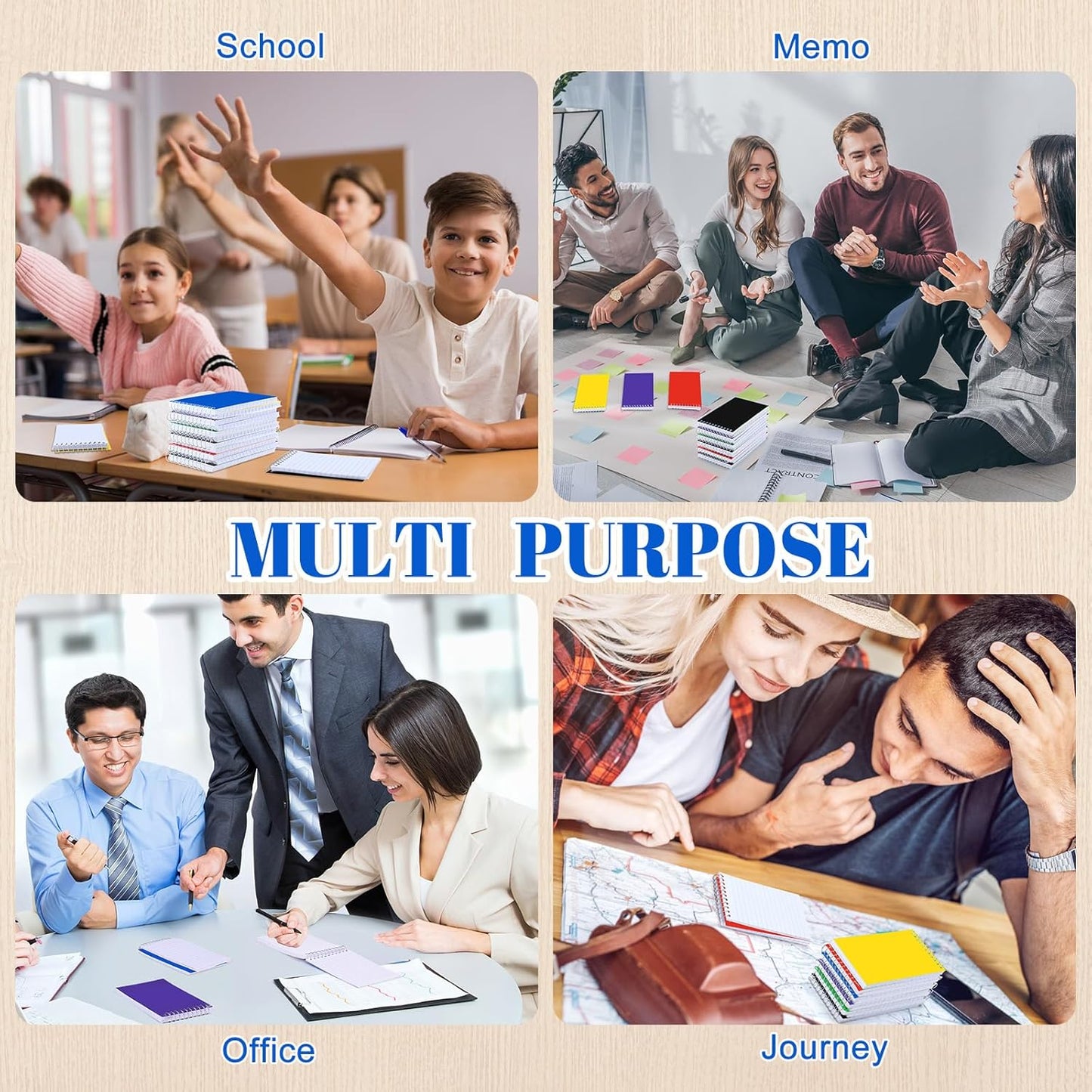 24 Pcs Small Pocket Notebooks 3 x 5 Inch Mini Memo Spiral Notepads Top Bound College Ruled Lined Note Pads for Back School Office Journaling Noting, 75 Sheets/Pad (Fresh Color)