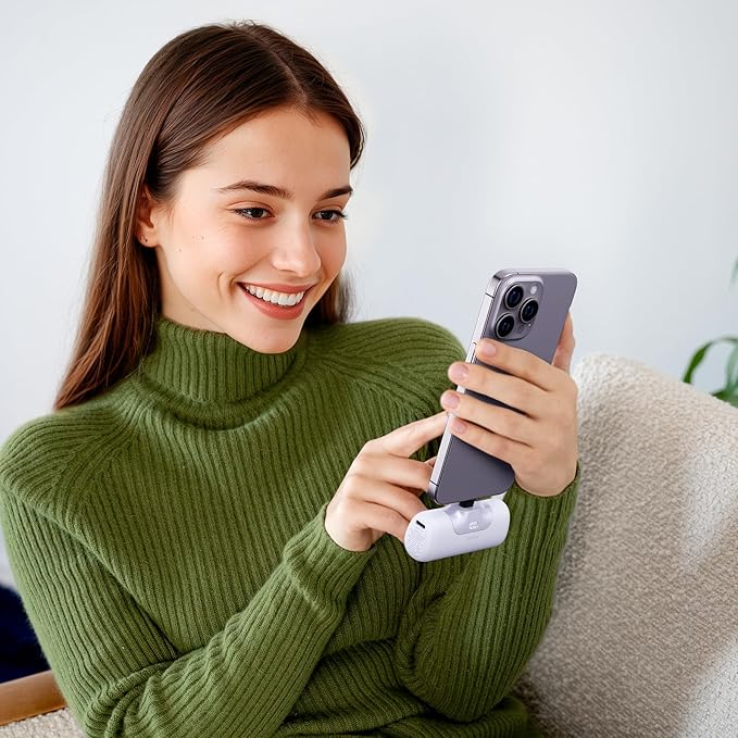 iWALK Portable Charger 5500mAh Next-Gen Small Power Bank 22.5W Fast Charging Battery USB-C Portable Phone Charger for iPhone 17/16/15 17 Plus 17 Pro Max iPad, Samsung Galaxy S25 S24 S23 Android, White