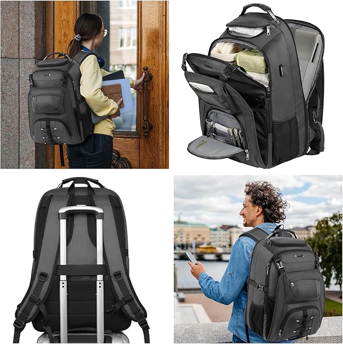 TSA Friendly Travel Laptop Backpack 18.4 inch XXXL Gaming Backpack Water-Repellent College Daypack Business Backpack with RFID Pockets & USB Port for Men