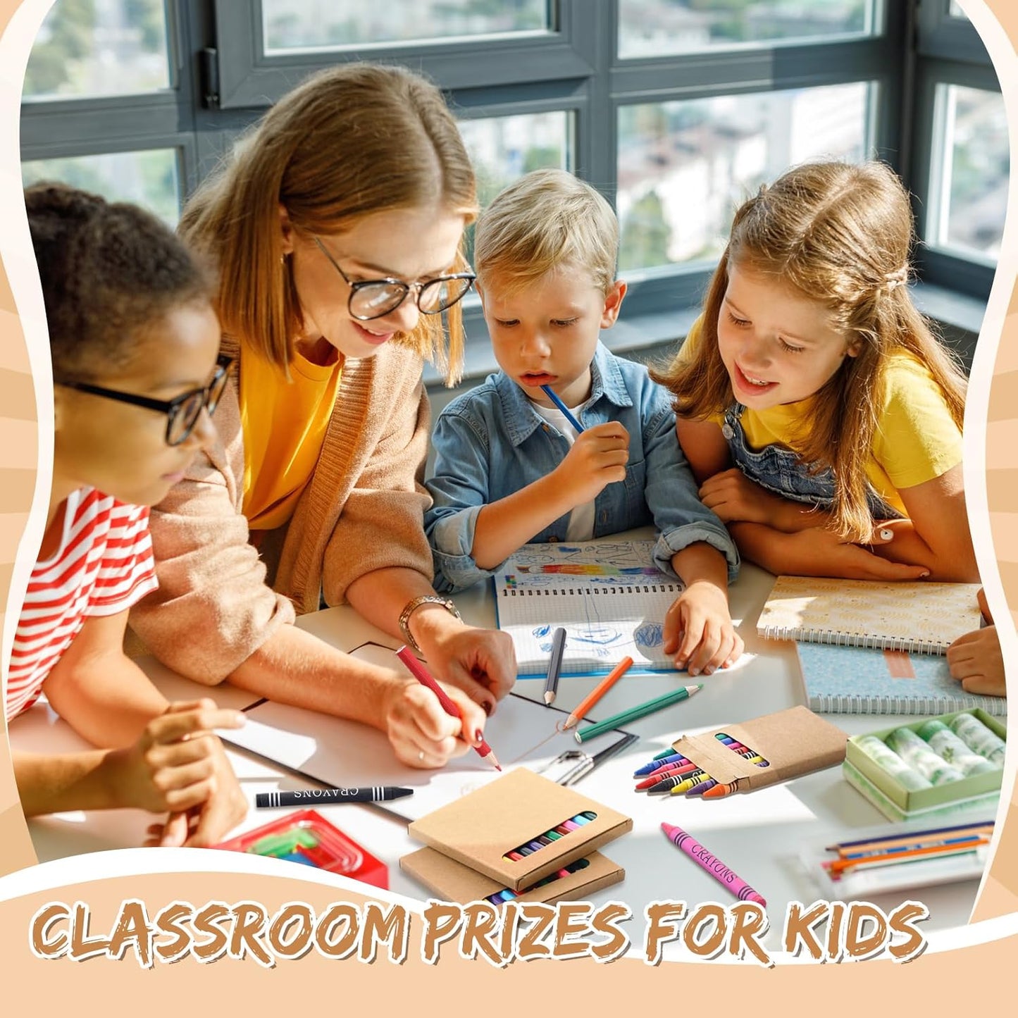 10 Sets Bulk Back to School Supplies, Colored Pencils Pre-Sharpened and Crayons Holiday Bundle in Box Mini Pencils Crayons Bulk Classroom Teacher Supplies, Cute Back to School Gifts