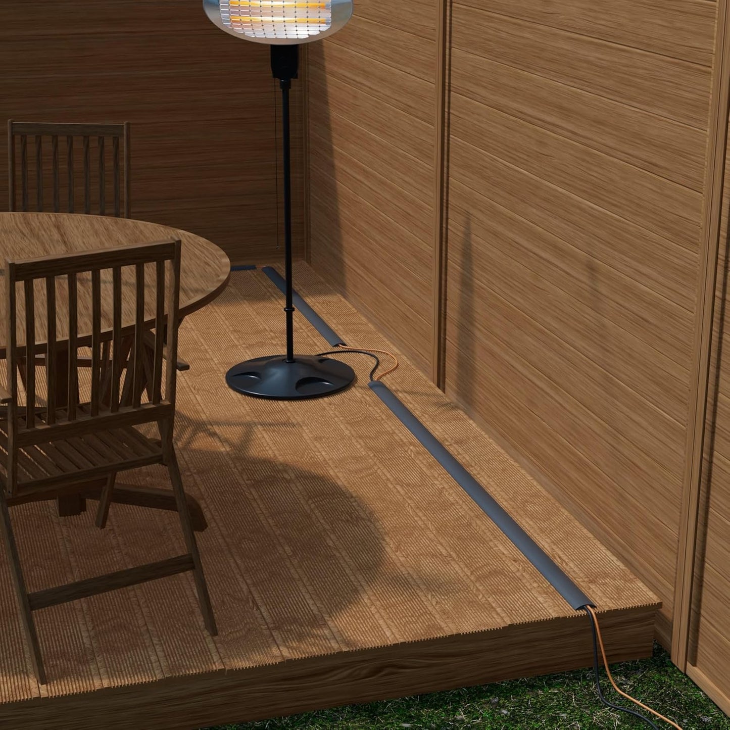 D-Line 6ft Floor Cord Cover, Cable Channel, Protect Cords, Prevent Trips - 0.63" W x 0.31" H - Gray