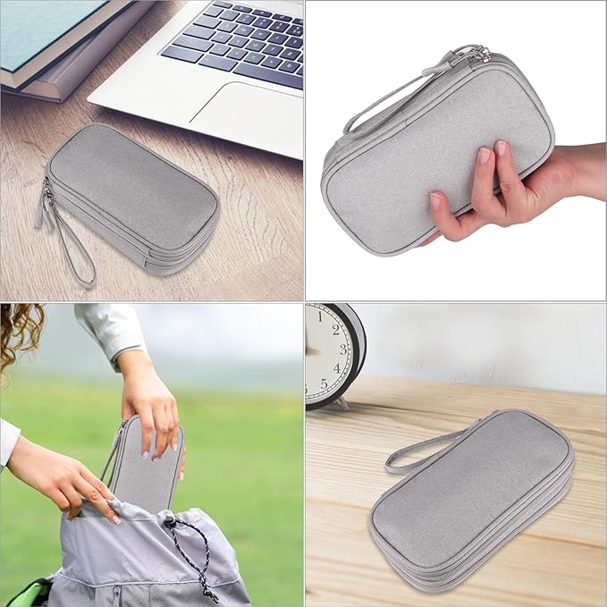 JIAKAI Travel Cable Organizer - Electronics Accessories Bag(Double Layer - Grey)