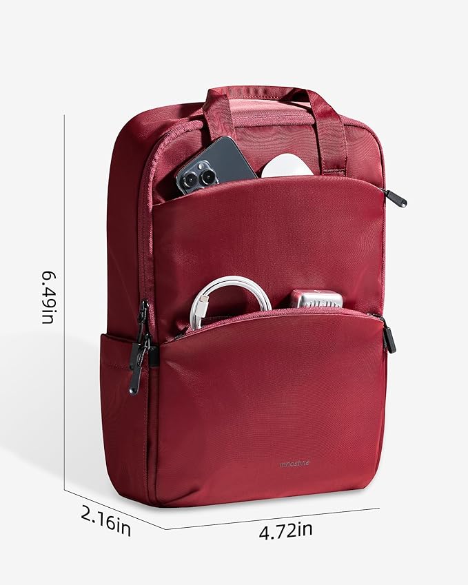 Travel Backpack for Women, 14 Inch Laptop Backpack, Water Resistant College Bookbag, Large Capacity Red Computer Backpacks for Work, Red