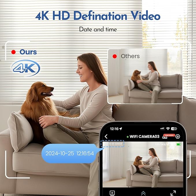 Mini Camera, Nanny Cam for Home | Free Cloud Indoor Security Camera, Works with/Without WiFi for Baby/Pet/Nanny Monitoring (deep Black)