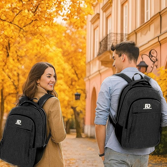 Large Travel Laptop Backpack, Business Anti Theft Slim Sturdy 18 Inch Laptop Backpack with USB Charging Port, Waterproof College Computer Bag Gift for Mens & Women Backpack, Black