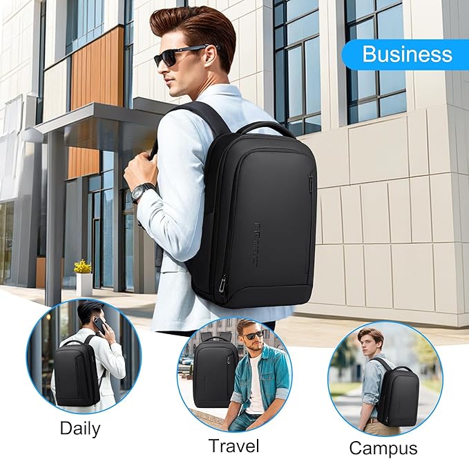 Laptop Backpack for Men, Business Backpack with USB Charging Port,Water Resistant Tech Backpack, Mens 17 Inch Laptop Bag for Work/Commuter/College