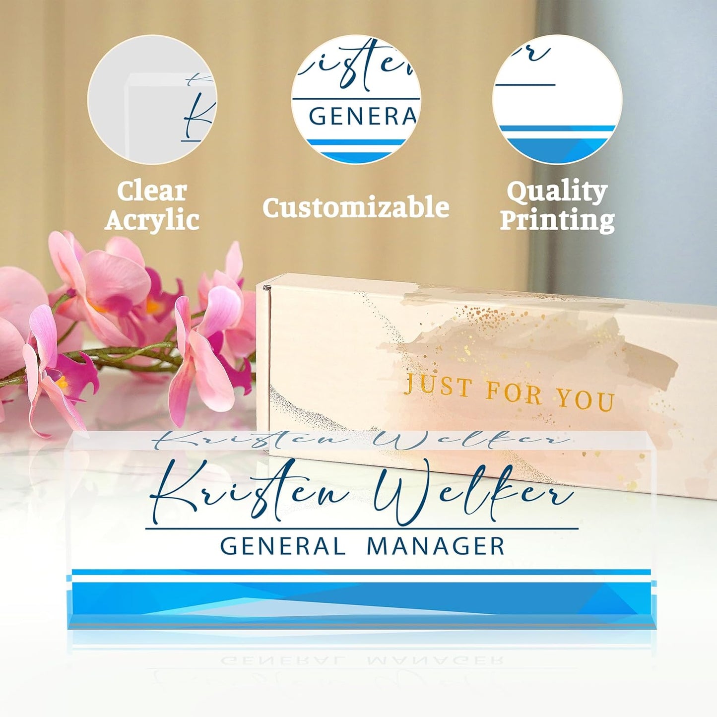 Desk Name Plate Personalized, Nurse Name Plate for Desk, Office Desk Decor for Women and Men, Employee Appreciation Gifts Office Gifts for Nurse