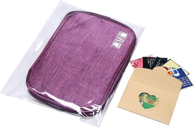 SELLYFELLY Travel Electronics Organizer Portable Cable Organizer Bag for Storage Electronic Accessories Case for Cord,Phone,Charger,Flash Drive (Purple)