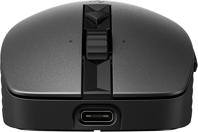 HP 710 Rechargeable Silent Mouse - for Computer or Laptop, Type USB-C Batteries - Multi-OS/Device Compatible - Bluetooth or 2.4 GHZ Dongle - 6 Programmable Buttons - Ambidextrous (6E6F2AA#ABL, Black)