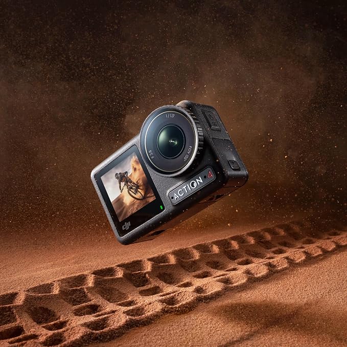 DJI Osmo Action 4 Standard Combo, 4K/120fps Waterproof Action Camera with a 1/1.3-Inch Sensor, Stunning Low-Light Imaging,10-bit & D-Log M Color Performance, Long-Lasting 160 Mins, Outdoor Camera