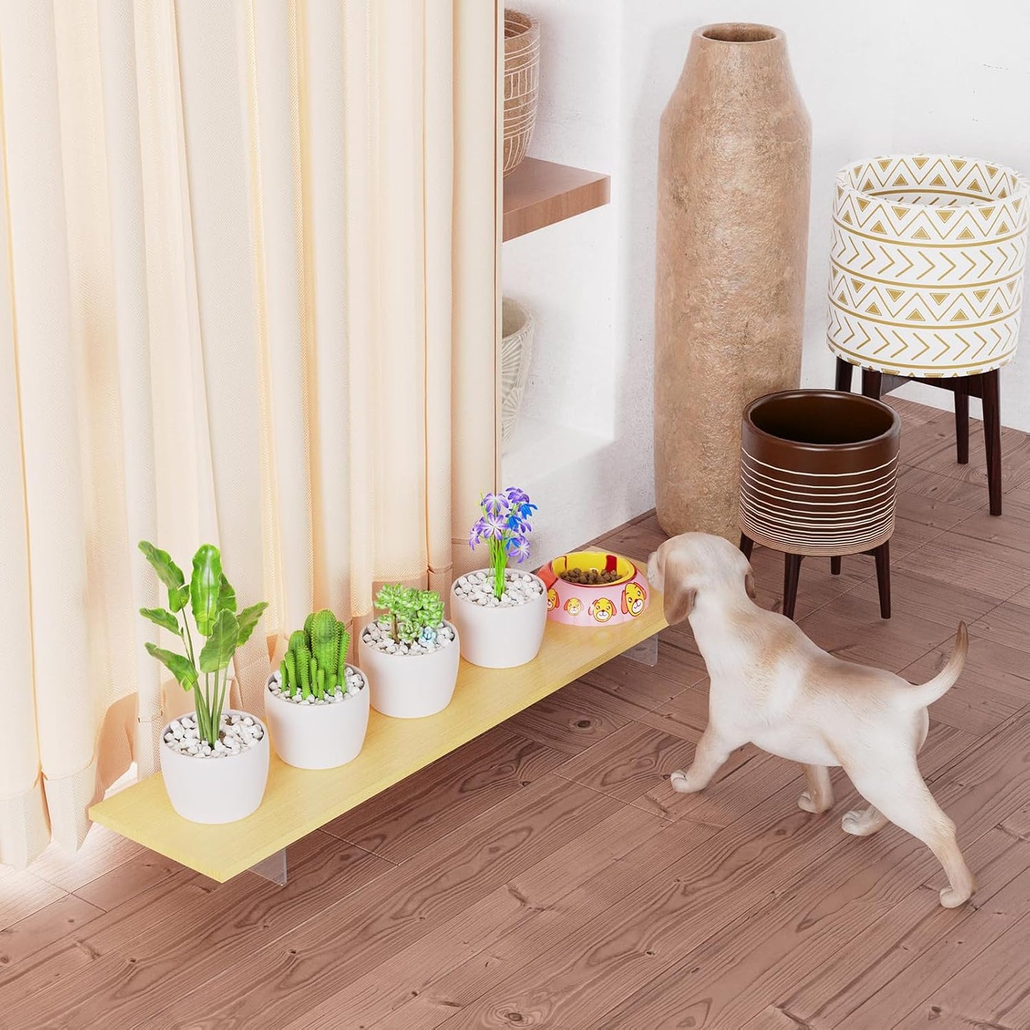 Crystal Clear Acrylic Monitor Stand,Leg levitating design Height Adjustable,Dual Monitor Riser Shelf Organizer for Desk、Home Office、Printer、TV Screen、Keyboard Storage (Nature)