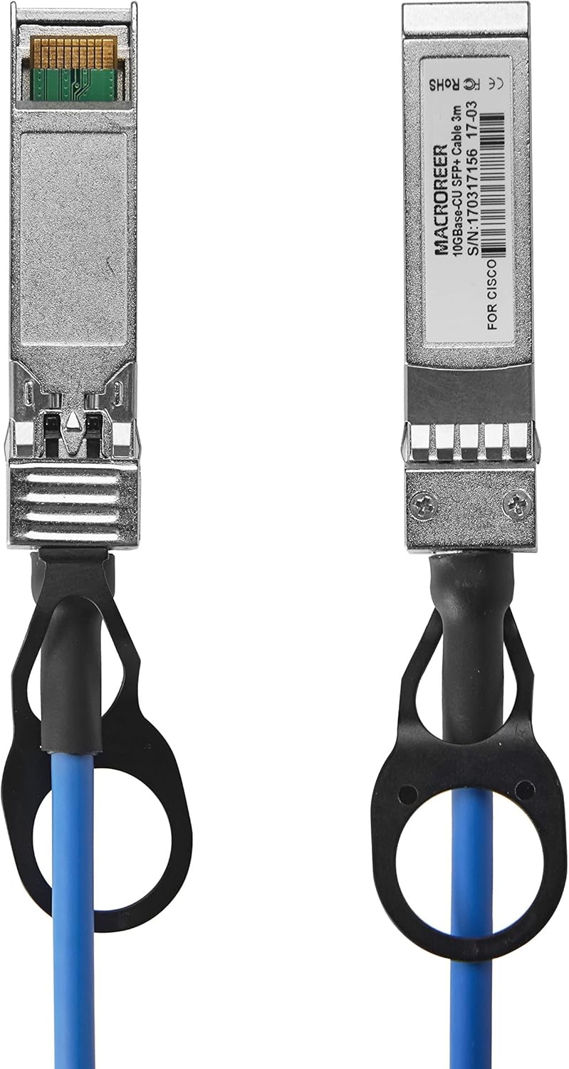 SFP+ Cables Blue 10G DAC Sfp Optical Connector Cable 0.5m/1M/2M/3M/5m Direct Attach Copper Passive (0.3-Meter(1ft), for Cisco)